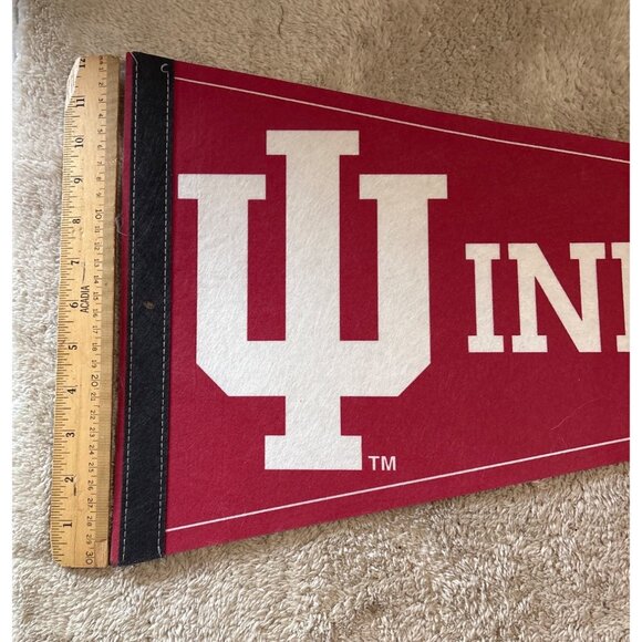 Indiana University IU Pennant By WinCraft 12"x30" Felt Banner Red White Hosiers - Picture 2 of 6